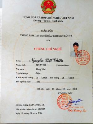 Cấp Chứng Chỉ Nghề Điện Mới 100%