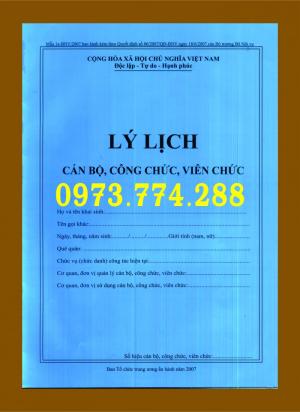 Xưởng in Mẫu hồ sơ công chức viên chức