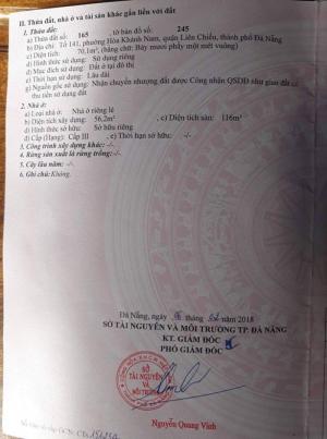 Chính chủ chào bán nhà 1 mê trên lợp kiệt 44 Đà Sơn-Liên Chiểu,Đà Nẵng