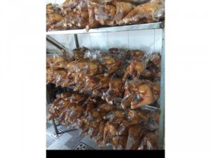 Gà muối xông khói