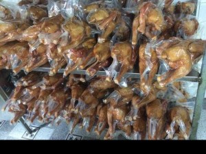 Gà muối xông khói