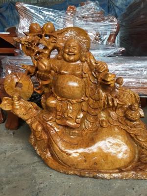 Tượng Di Lặc Đứng Bao Tiền Gỗ Tự Nhiên Cao Cấp