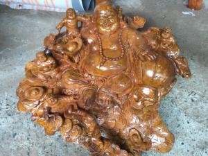 Tượng Di Lặc Đứng Bao Tiền Gỗ Tự Nhiên Cao Cấp