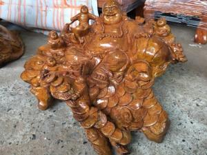 Tượng Di Lặc Đứng Bao Tiền Gỗ Tự Nhiên Cao Cấp