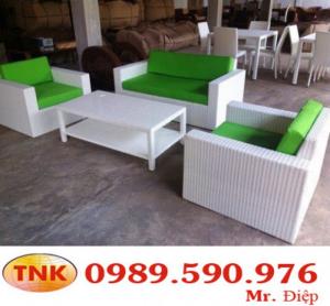 Bàn ghế cà phê nhựa giả mây giá rẻ