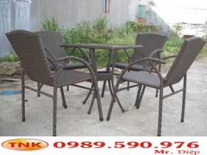 Bàn ghế cà phê nhựa giả mây giá rẻ