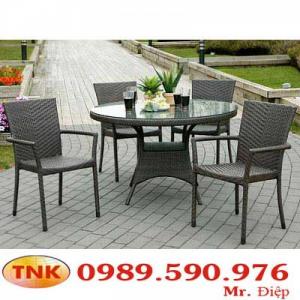 Bàn ghế cà phê nhựa giả mây giá rẻ