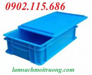Thùng nhựa có nắp, sọt nhựa có nắp, thùng đựng linh kiện