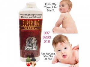 ????Phấn rôm Top Country không chứa những thành phần độc hại làm tổn thương da bé.