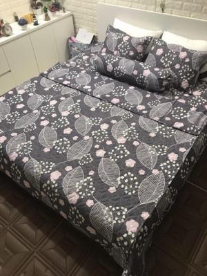 Bộ chăn ga gối cotton poly trần bông, chăn lồng được ruột