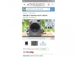 Máy giặt Inverter LG 8kg màu xám