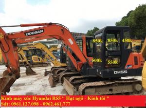 Kính hậu máy xúc doosan DH55 , Kính sau cabin máy xúc doosanDH55