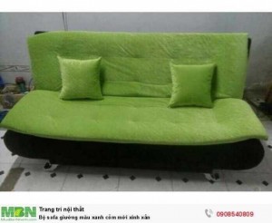 Bộ sofa giường màu xanh cốm mới xinh xắn