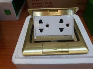 Ổ cắm âm sàn cho concept có đế âm, màu nhũ vàng schneider cao cấp