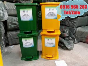 Thùng rác y tế 15 lít xanh lá, vàng