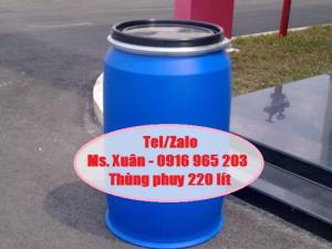 Thùng phuy nhựa mới 220 lít tại Long An