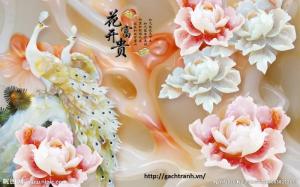 tranh hoa 3d - gạch tranh sứ ngọc