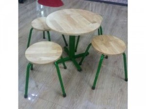 Bàn ghế tròn chân sắt B50-G30