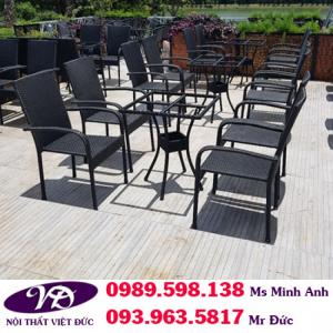 Bàn ghế cafe giả mây hàng xuất khẩu mới 100% giá rẻ nhất thị trường