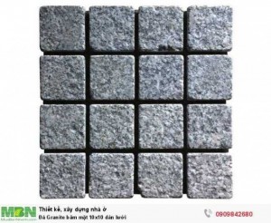 Đá Granite băm mặt 10x10 dán lưới, 400x400x18mm