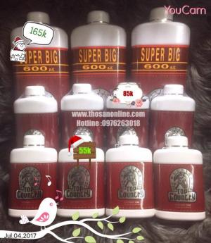 Có 3 Ki Cỡ Lựa Chọn
_Chai Nhỏ 100 Gram ....................Giá 55k
_Chai Trung 200 Gram....................Giá 85k
_Chai Đại 600 Gram ...................Giá 165k