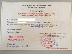 Lớp quản lí mầm non tại Bình Dương