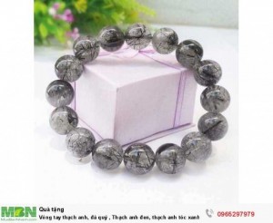 Vòng tay thạch anh, đá quý , Thạch anh đen, thạch anh tóc xanh