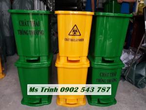 thùng rác y tế 15 lít màu xanh lá