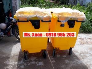 Xe rác bệnh viện 660 lít, xe gom rác y tế