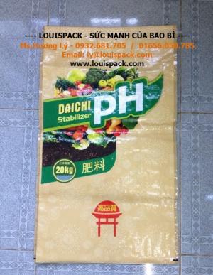 Bao PP dệt trắng sữa ghép màng OPP đựng phân bón 25kg