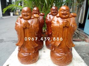 Phật Di Lặc chúc phúc gỗ hương cao 40cm - T23H40NHAP