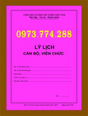 Địa chỉ nhà cung cấp quyển lý lịch cán bộ công chức, viên chức, mẫu 1a-bnv và mẫu 2a/tctw