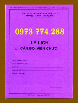 Địa chỉ nhà cung cấp quyển lý lịch cán bộ công chức, viên chức, mẫu 1a-bnv và mẫu 2a/tctw