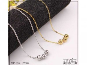 Dây Chuyền Ba Trái Châu Nữ Mạ Vàng