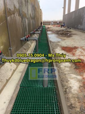 Tấm lót sàn sợi thủy tinh frp grating, sàn nhựa composite frp