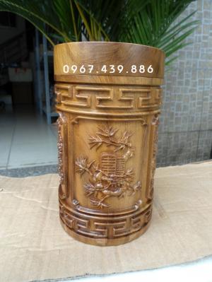 Hộp trà bằng gỗ bách xanh – Mẫu Tứ Quý