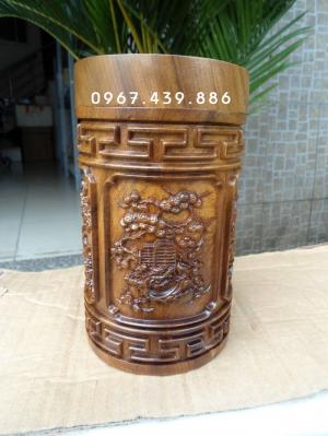 Hộp trà bằng gỗ bách xanh – Mẫu Tứ Quý