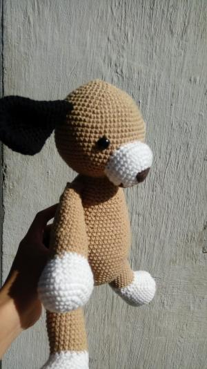 Cún Domino len handmade