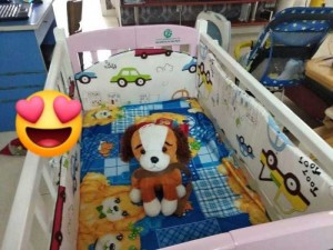 Thanh lí cũi gỗ goldcat trắng hồng 2 tầng cho bé
