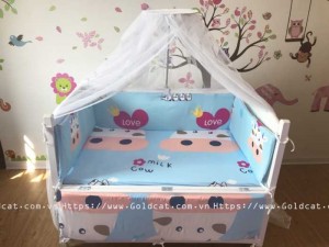 Chuyên Bán và Nhận May Quây - Nệm cho Cũi Gỗ - Nôi Gỗ cho bé
