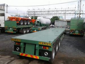 Thanh lý 3 mooc Doosung Sàn phẳng 3 trục, 40 feet,32 tấn,giá rẻ toàn quốc.