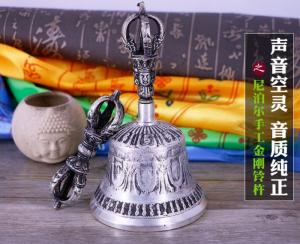 Bộ Chuông và chày kim cang - chày kim cương đồng mạ bạc