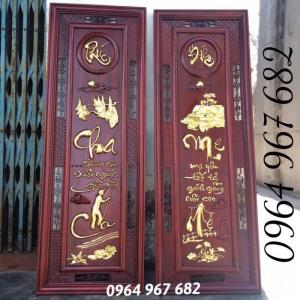 Tranh cha mẹ sơn thiếp vàng