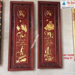Tranh cha mẹ sơn thiếp vàng