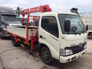 Giá xe tải gắn cẩu Hino 1.9 tấn XZU650L, gắn cẩu Unic V340 3 tấn, trả trước 80 triệu, giao luôn xe - Gọi 0907043398 (MrTú 24/24)