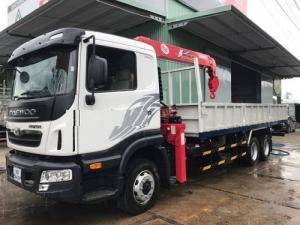 Xe tải Daewoo Prime KC6C1 3 chân 12 tấn, gắn cẩu unic 5 tấn, trả trước 300 triệu giao luôn xe