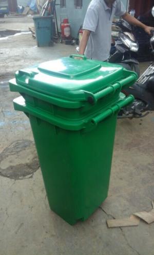 Bán thùng rác nhựa HDPE 120L màu xanh,vàng,cam