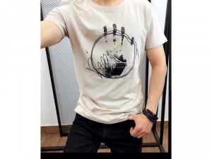 Áo thun nam ngắn tay Quảng Châu họa tiết vòng tròn Z có size lớn cho người trên 80kg