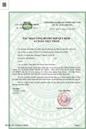 Giấy công bố an toàn thực phẩm