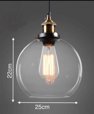 Đèn thả trần thủy tinh tròn phi lớn( 250x220mm)